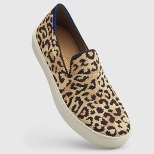 Rothy’s Leopard Animal Print Slip on Knit Sneakers Size 8
